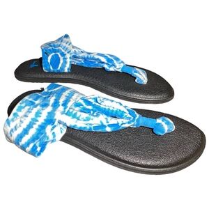 Sanuk Women's Size 9‎ Yoga Sling 2 Sandal Tie Dye Blue White Grandmillennial